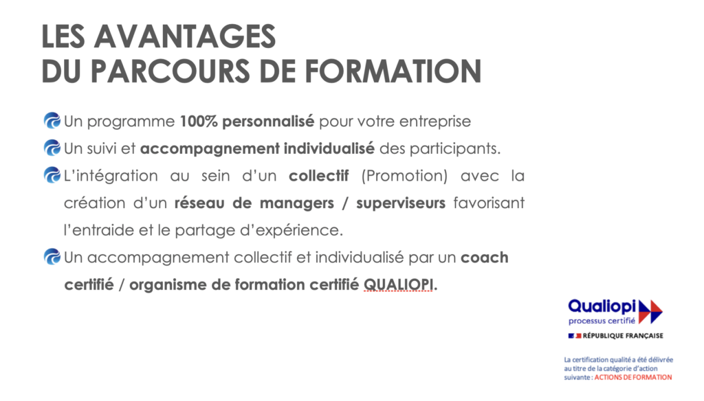 Avantages du parcours formation